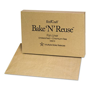 Bagcraft Papercon EcoCraft Bake N Reuse Parchment Grease Proof Paper Pan Liners, 24" Length x 16" Width | 1000/Case