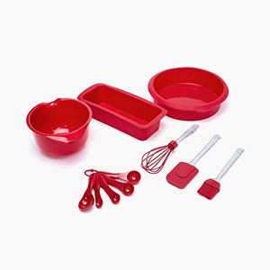 Home Centre Sweetshop Cake and Bread Bakeware Set- 7 Pieces - Red