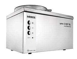 NEMOX 36790 Chef 5L Gelato-Ice Cream Machine, 2.5 Quart Bowl Capacity, Stainless Steel Brushed Finish