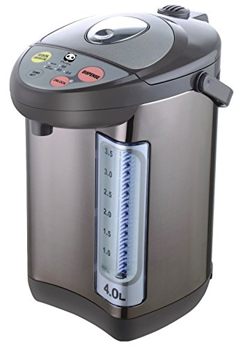 Panda Electric Hot Water Boiler and Warmer, Hot Water Dispenser, 304 Stainless Steel Interior (4.0 Liter, Stainless Steel/Brown)