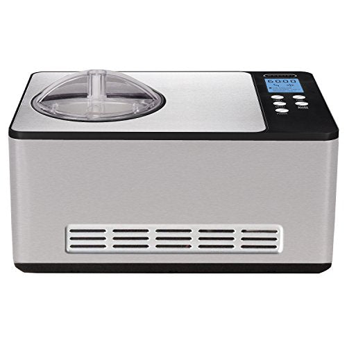 Whynter ICM-200LS Automatic Ice Cream Maker 2 Quart Capacity Stainless Steel, Built-in Compressor, no pre-Freezing, LCD Digital Display, Timer