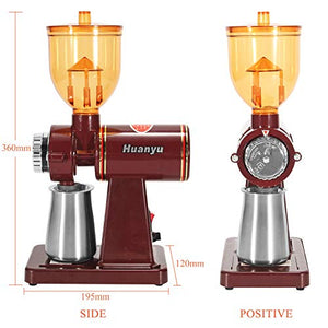 Huanyu Electric Coffee Bean Grinder 250G Commercial&Home Milling Grinding Machine 200W Automatic Burr Grinder Professional Miller 8 Fine - Coarse Grind Size Settings Stainless Steel Cutter Pulverizer