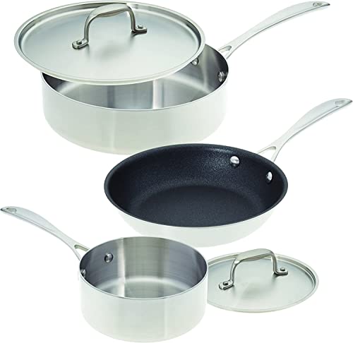 American Kitchen Single and Loving it Premium Tri-Ply Stainless Steel Cookware Set – 5 piece