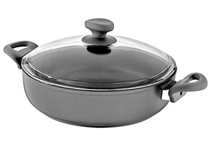 Saflon Titanium Nonstick 5-Quart Saute Pot with Tempered Glass Lid, 4mm Forged Aluminum with PFOA Free Coating from England