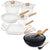 Non-stick induction cookware set -pack -15-White & 12.6inch Non-stick induction wok pan with cooking utensils - Black