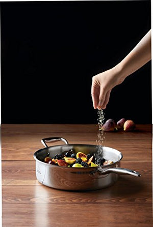 Heritage Steel 4 Quart Sauté Pan with Lid - Titanium Strengthened 316Ti Stainless Steel with 5-Ply Construction - Induction-Ready and Fully Clad, Made in USA