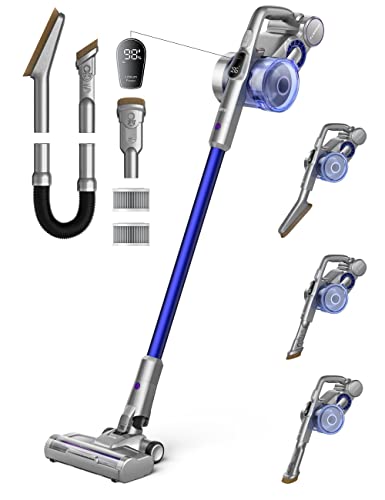 Dreo Cordless Vacuum Cleaner, 25kPa 550W Strong Suction, 3000mAh Detachable Battery, Up to 60 Mins, Handheld/Stick Vacuum with Auto Detect, Tools for Pet Hair, Car, Carpets, Hard Floors, PowerLeap