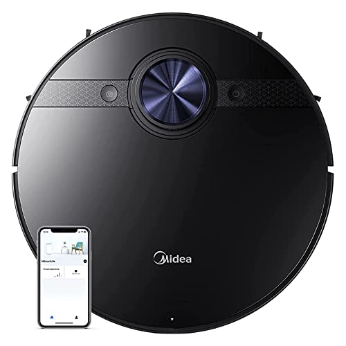 Midea M7 Robot Vacuum and Mop Cleaner, Lidar Navigation 4000Pa Strong Suction Robot Vacuum and Mop , Works with Alexa, Google Home Multi-Level Mapping Robotic vacuums for Pet Hair, Carpet, Hard Floor