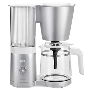ZWILLING Enfinigy Glass Drip Coffee Maker 12 Cup, Silver