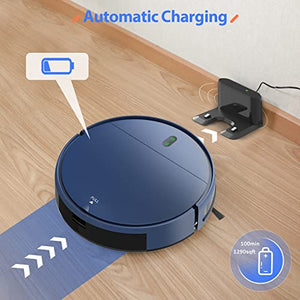Robot Vacuum and Mop Combo, Robot Vacuum Cleaner and Smart Robotic Vacuums Compatible with WiFi/ APP/ Alexa, Mopping System Scheduling for Pet Hair, Hard-Floor and Carpet(Blue)