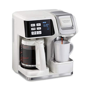 Hamilton Beach 49947 Drip Coffee Machine, White 12-Cup Glass & Hamilton Beach Basket Filter, Most 8-12 Cup