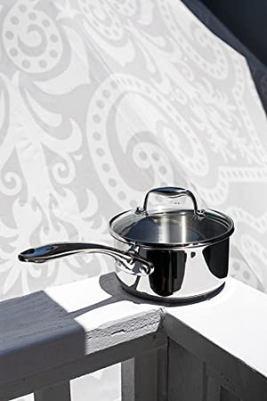 Tuxton Home Concentrix stainless steel saucepan, 1.5-Quart Pot, Silver