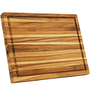 Extra Large Teak Wood Cutting Board - Juice Groove, Reversible, Hand Grips (Edge Grain, 20 x 15 x 1.5 inches)