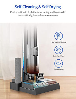 Proscenic WashVac F20 Cordless Wet Dry Vacuum Cleaner and Mop, Detachable Battery, Self-Cleaning, All-Around Edge Cleaning, LED Display & App Integration, for Multi-Surface Cleaning, Grey