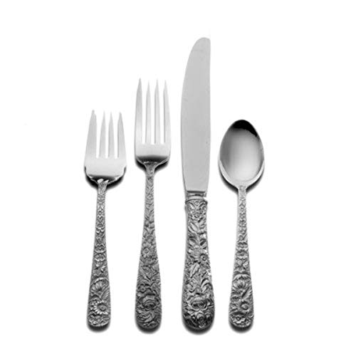 Kirk Stieff Repousse 4-Piece Sterling Silver Flatware Place Set, Service for 1