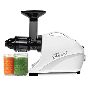 Tribest Solostar SS-4200-B Horizontal Slow Masticating Juicer, Single Auger Cold Press Juicer & Juice Extractor, White