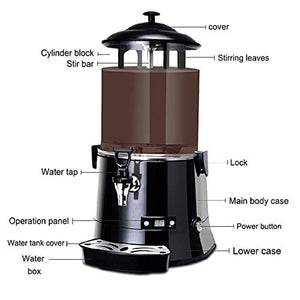 YUCHENGTECH 10L Commercial Hot Chocolate Maker Machine Chocolate Dispenser Warmer Hot Beverage Warmer for Heating Chocolate Coffee Milktea CE Certification (110V, 10L)