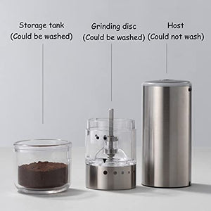 ERFD Coffee Grinder Electric USB Charging, Spice Grinder Electric With 5 Precise Levels Adjustable Ceramic Conical Burr, Stainless Steel Shell, for Camping, Hiking, Blue