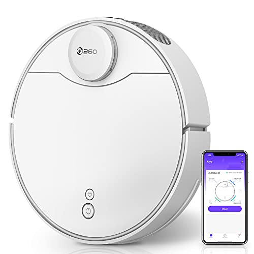 360 S9 Robot Vacuum and Mop, Ultrasonic & LiDAR Dual-Eye, Laser Mapping, 2650 Pa, Low Noise Design, 180 mins Running Time, Intelligent Water Tank, No-Go Zones, Compatible with Alexa