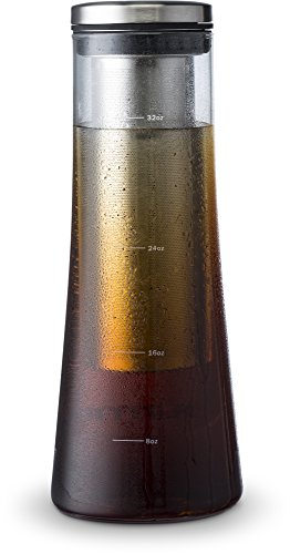 Gourmia GCM9825 Cold Brew Coffee Maker Gourmet Iced Coffee Maker With Removable Steeping Column, Airtight Design For The Freshest Brew 1 Liter Capacity