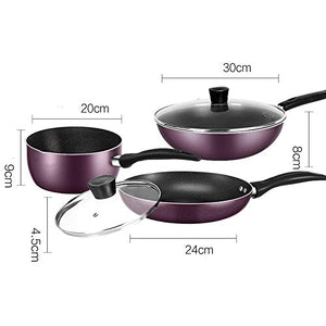 ERGUI Nonstick Kitchen Cookware Set - Home Kitchen Ware Pots and Pan Set Includes Saucepan Wok Milk pan