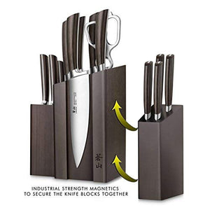 Cangshan A Series 1022285 German Steel Forged DENALI Magnetic Knife Block Set, Walnut