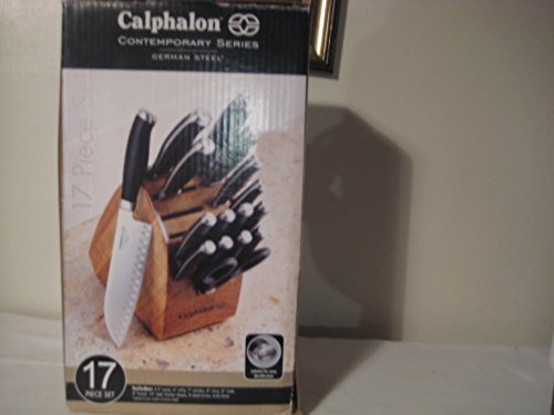 Calphalon Contemporary Cutlery, Set with Knife Block, 17-Piece (2 Pack)