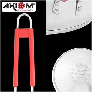 AXIOM Stainless Steel Saucepan Set of 2 Pans with Silicon Handle and TRIPLY Induction Thick Base for Boiling Milk & Tea (1000 ML & 1500 ML)