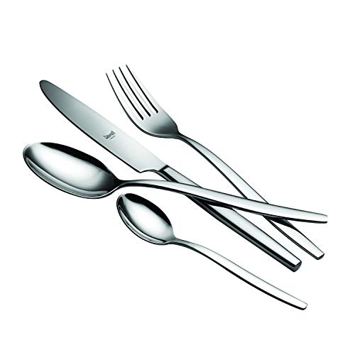 Mepra 108522024 Flatware Set, [24 Piece, Metallic Finish, Dishwasher Safe Cutlery