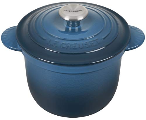 Le Creuset Enameled Cast Iron Rice Pot with Lid & Stoneware Insert, 2.25 qt., Deep Teal