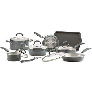 Rachael Ray Create Delicious Nonstick Cookware Pots and Pans Set, 13 Piece, Gray Shimmer