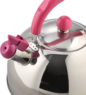 Waheifureizu Candy Le Stainless Steel Whistling Tea Kettle 2.6 Quarts (Pink)