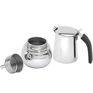 Bialetti Kitty Stove top Coffee Maker, 4-Cup (6 oz), Stainless Steel