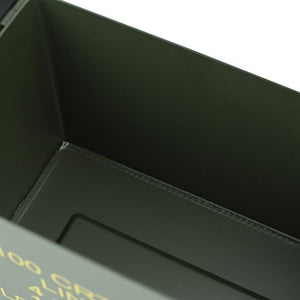 HMF 70010 Caja de Munición, US Ammo Box, Caja de Metal, 27,5 x 17,5 x 9,5 cm, Verde
