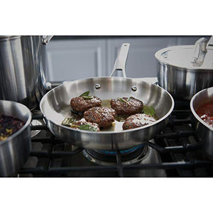 Calphalon 11-Piece Pots and Pans Set, Stainless Steel Kitchen Cookware with Stay-Cool Handles, Dishwasher Safe, Silver
