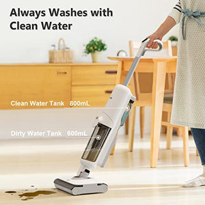 Smart Vacuum Mop - TAB T9 Pro Cordless Wet Dry Vacuum Cleaner, Upgraded Dual Roller Brushes Head, Vacuum & Mop & Wash 3 in 1, Self-Cleaning System, Electric Mop for Multi-Surface, Great for Pet Hair