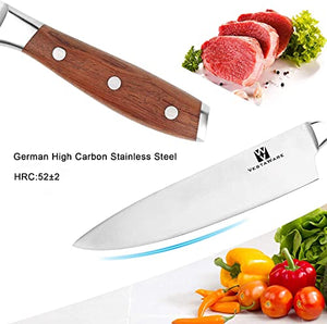 Knives Set for Kitchen, Vestaware 16-Piece Knives Set with Block Wooden, German Stainless Steel Forged Chef Knife Set Professional, Knife Block Set