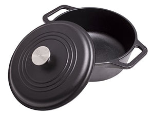Victoria Cast Iron Dutch Oven with Lid. Stock Pot, 4 Quart, Black & Cast Iron Dutch Oven with Lid. Stock Pot with Dual Handles Seasoned with 100% Kosher Certified Non-GMO Flaxseed Oil, 4 Quart, Black