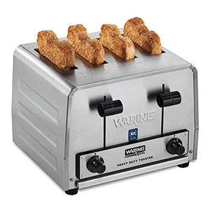 Waring Commercial WCT800RC 4-Slice Heavy Duty Commercial Pop-Up Toaster, 120V, 1800W, 5-15 Phase Plug