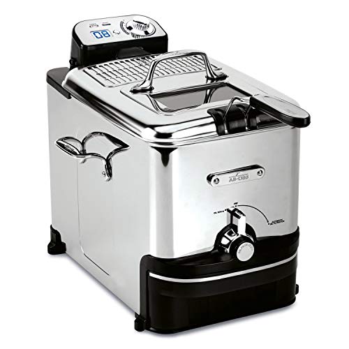 All-Clad EJ814051 3.5 L Easy Clean Pro Stainless Steel Deep Fryer with Digital Timer and Adjustable temperature, Silver