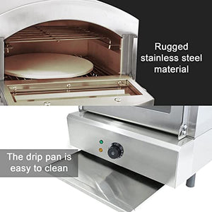 BNDHKR Commercial Electric Pizza Oven Countertop Stainless Steel Pizza Maker with 12" Pizza Stone for Outdoor Cooking, Portable Pizza Maker