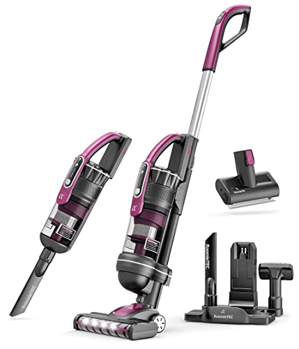 ROOMIE TEC Alpha Professional Cordless Upright Vacuum Cleaner, 22Kpa Ultra Powerful Suction, with LED Headlights,Upgraded 2in1 Handheld Vac, Pet Friendly Brush and Auto Charging Base