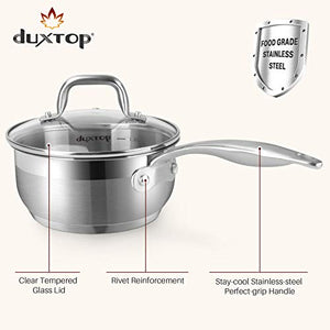 Duxtop Professional Stainless Steel Induction Cookware Set, 19PC Kitchen Pots and Pans Set, Heavy Bottom with Impact-bonded Technology
