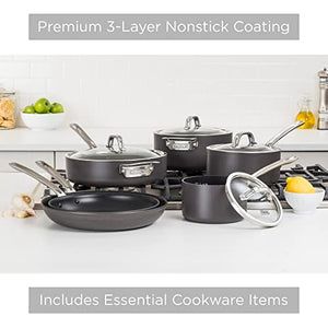 Viking Culinary Hard Anodized Nonstick Cookware Set, 10 Piece, Gray