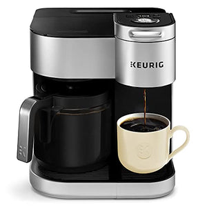 Keurig K-Duo Special Edition Coffee Maker, Single Serve and 12-Cup Drip Coffee Brewer, Silver & Contigo Autoseal Coffee Travel Mug, West Loop Vacuum Insulated with Easy-Clean Lid, 14 Oz, Silver