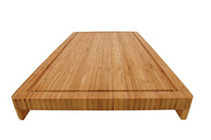 BambooMN Bamboo Griddle Cover/Cutting Board for Viking Cooktops, Vertical Cut with Raised Design, Small (10.25"x19.8"x1.50")