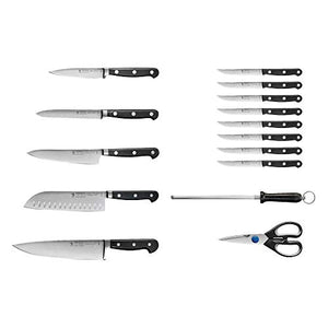 HENCKELS Classic Precision 16-Piece Kitchen Knife Set with Block, Chef Knife, Steak Knife Set