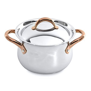 BergHOFF 11 Piece Ouro Cookware Set with Gold Handles, Silver/Rose, Large