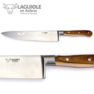 Laguiole en Aubrac french 5-piece cook's knife set - handles mixed woods - magnetic knife block Artelegno Milano 03 - forged kitchen knives France