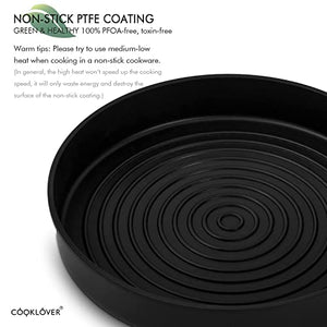 Nonstick Stackable Cookware Set with Cooking Utensils 13 Piece & Nonstick Wok Pan 12.6 Inch - Black